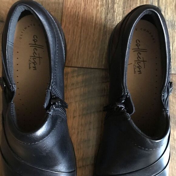 Clarks Collection women’s Size 7.5 side zip leather button Ultimate comfort New - Picture 5 of 6